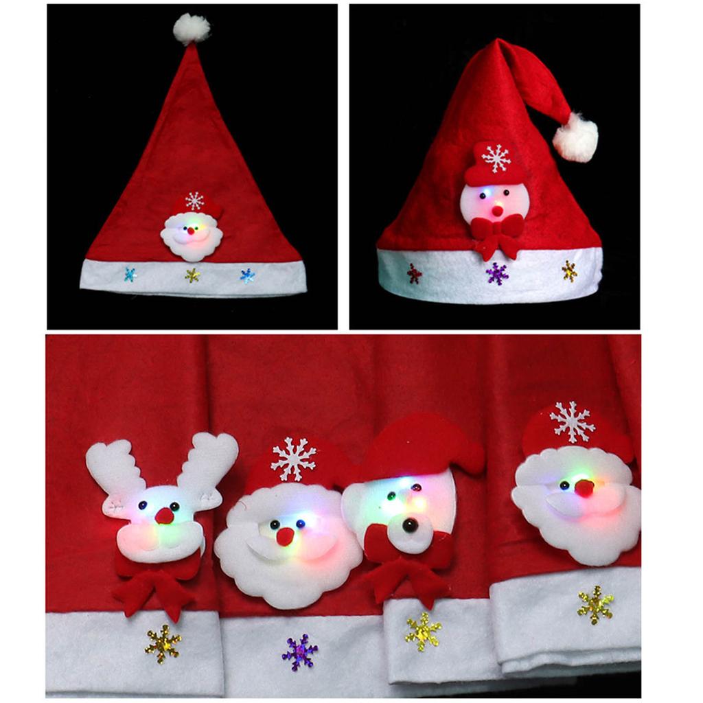 Niedliche LED Leuchtende Cartoon Weihnachtsmütze für Festliche Atmosphäre Zuhause Navidad Neujahrsdeko Weihnachtsgeschenk