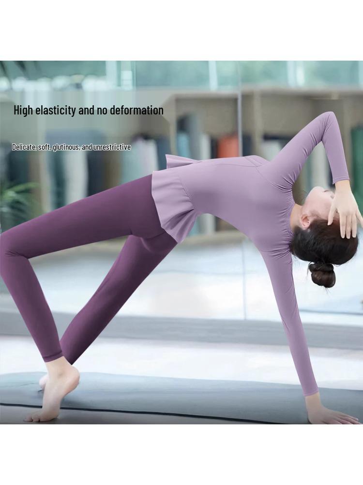 2025 Stylish Women's Long Sleeve Yoga Fitness Set with Chest Pads - Slimming Pilates Training Wear