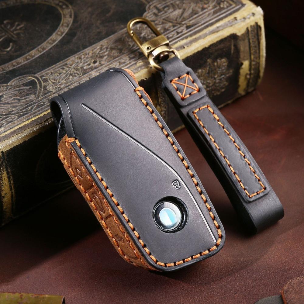 Genuine Leather Key Cover for BMW I7 2023 X7 7 Series XM Car Keys Protective Case