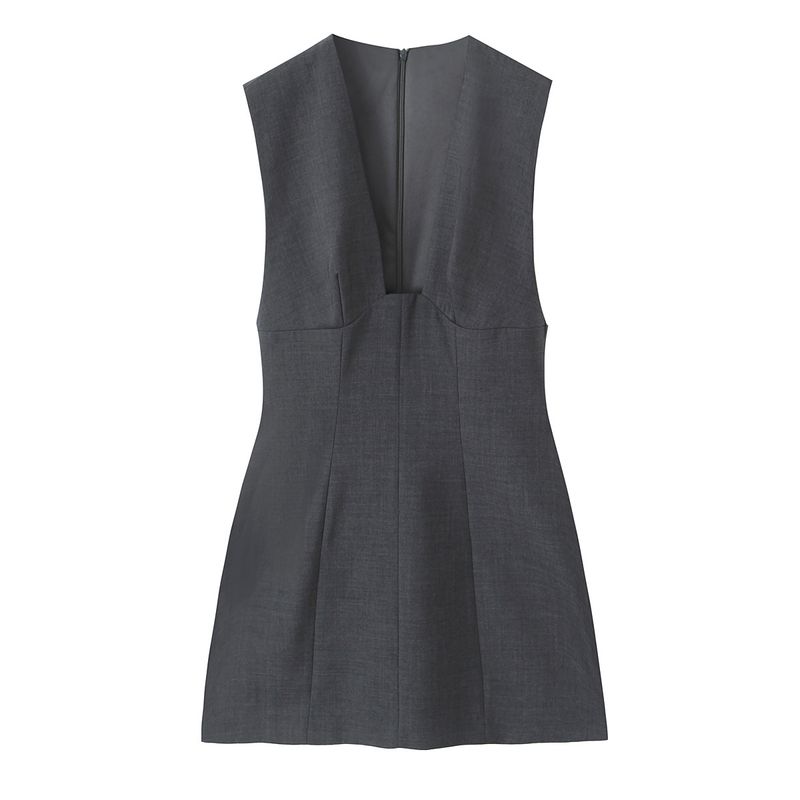 Za Foreign Trade New Women Clothes ZR Western Style French Style Versitile Fashion V-neck Sleeveless Short Dress 8951238