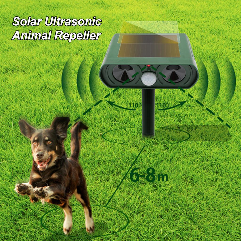 WH-510 Solar-Powered Animals Repeller Ultrasonic-Wave Dog Cat Rechargeable Repellent for Outdoor
