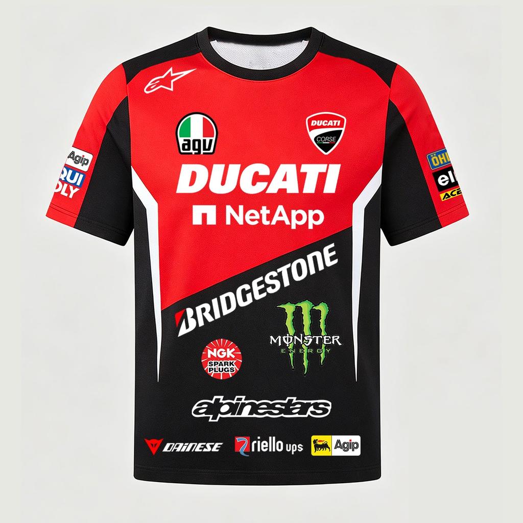 Men's Ducati Corse Racing T-shirt Short Sleeve Motorbike Team Jersey Breathable Quick Dry Motorcycle Sports Tee