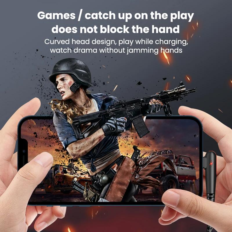 120W USB'den Type C Kablosuna 90 Derece Dirsek Cep Telefonu Hızlı Şarj Xiaomi Redmi Huawei Mate 40 30 Telefon Şarj Kablosu