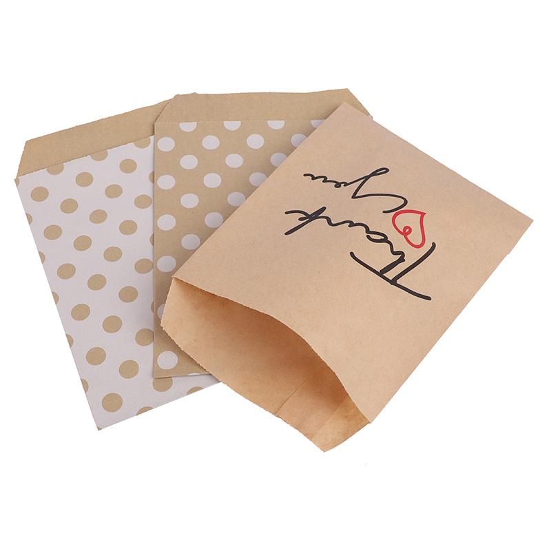 25/50Pcs Kraft Paper Candy Cookie Bag Thank You Wedding Gift Packaging Bag Guest Favors Kids Birthday Party Decoration Supplies