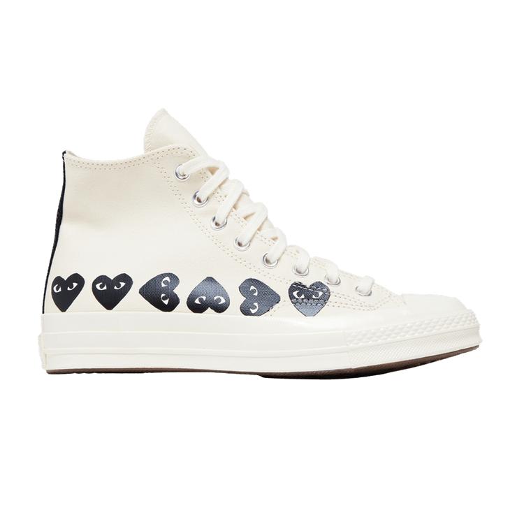 Comme des Garçons PLAY x Converse Chuck 70 High Multi Heart - Milk B 35