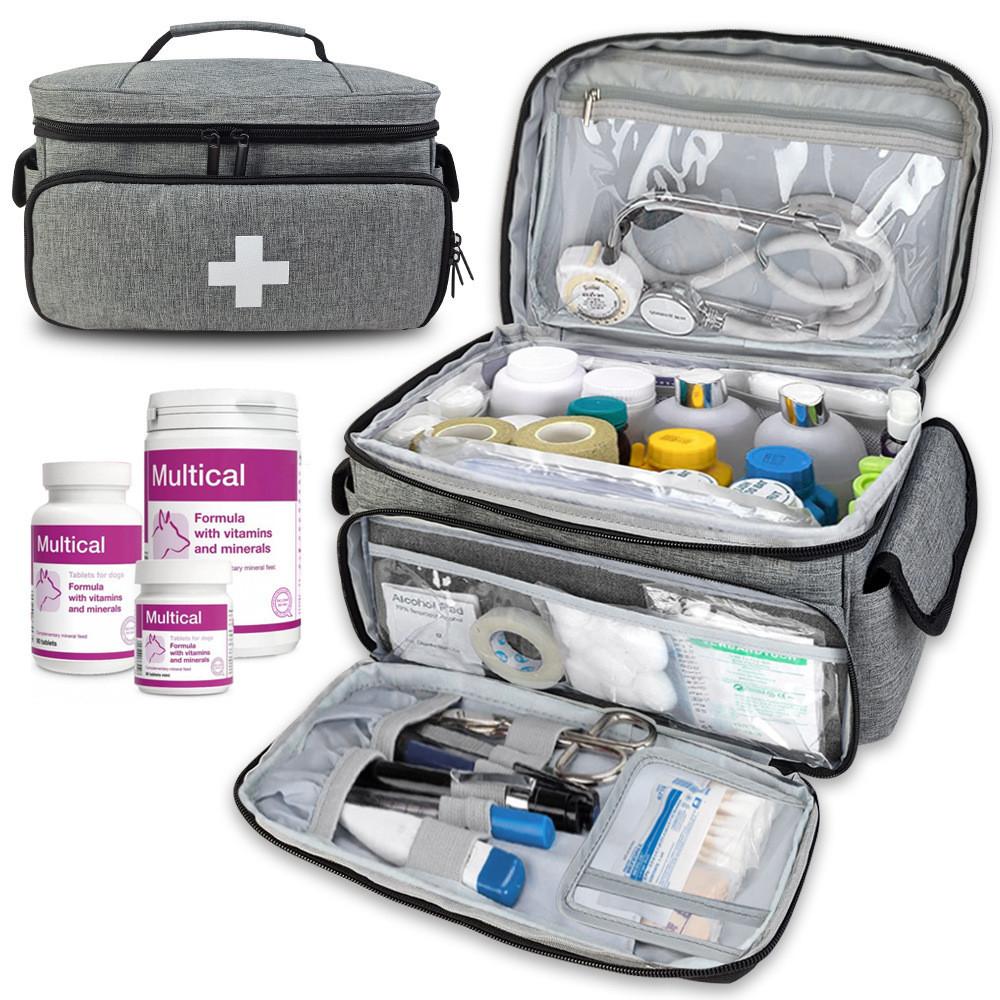 Travel Storage Bag With Multifunctional Medical Organizer For Home And Onthego Use