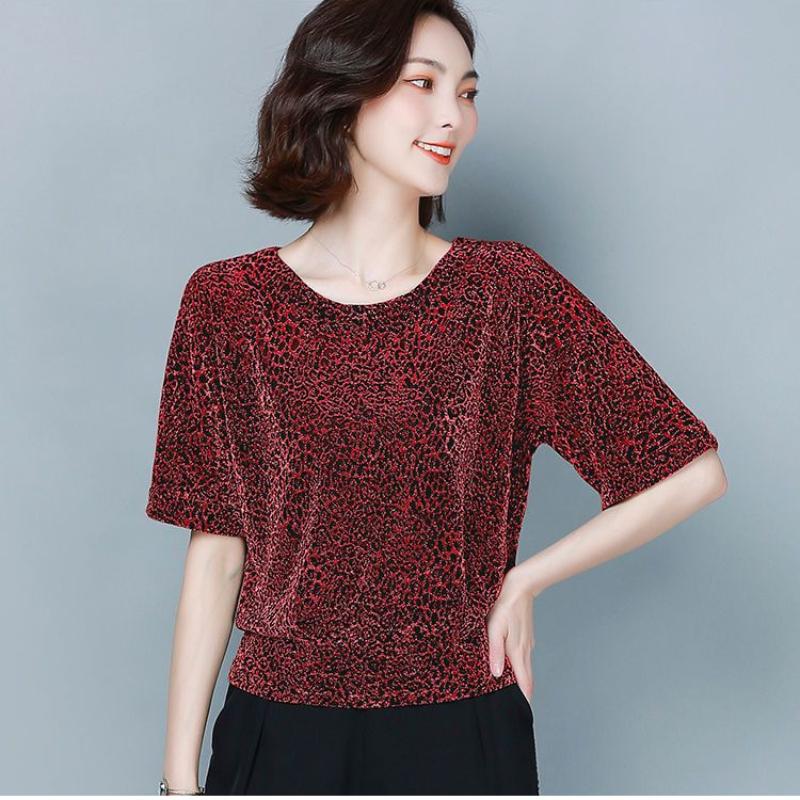 Rot-Schwarz-Glanzblusen für Damen, Leopardenmuster, Übergröße, Damenhemden, Glitzer, Damenhemd, Tops, modisch, elegant, glänzende Paillettenbluse