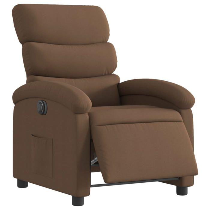 VidaXL Electric Recliner Brown Fabric, Electric Chair for Elderly People, Recliner, Armchair, 3203958