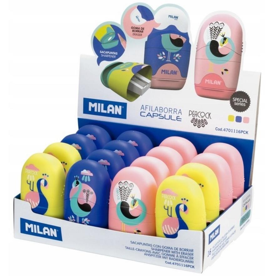 Anspitzer-Radiergummi Kapsel Pfau A'16 4701116Pck