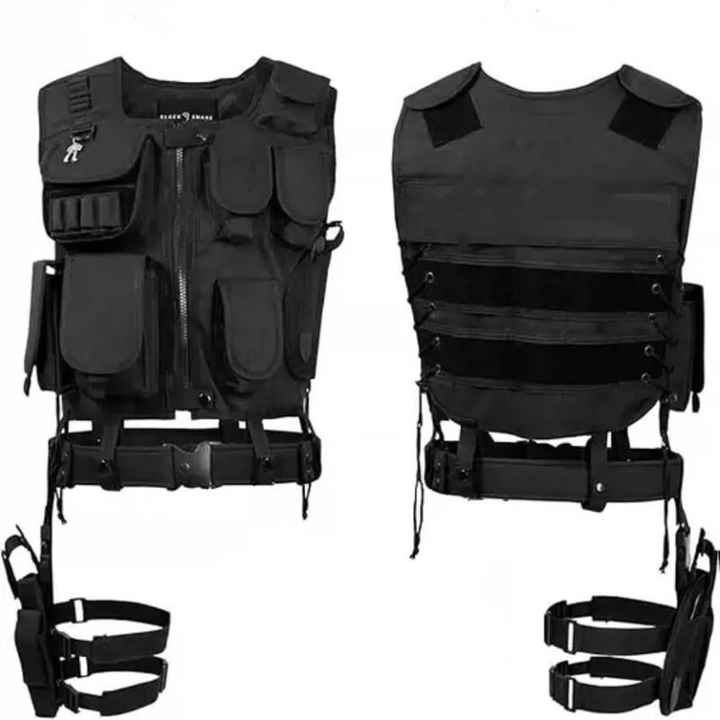

Men s Breathable Black Mesh Tactical Vest 3-Piece Set