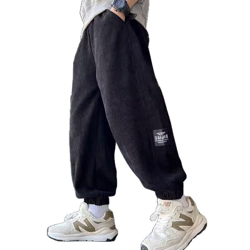 Boys' Fleece-Lined Casual Pants for Autumn/Winter 2025 - Sports Style
