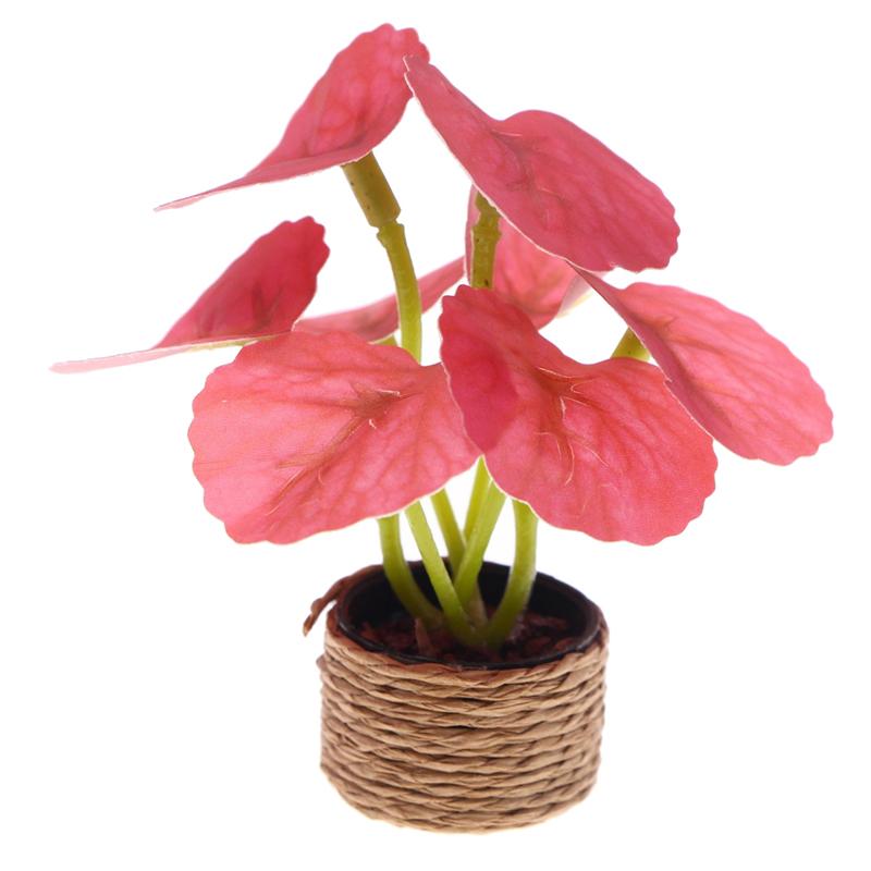 1Pcs 1/12 Miniature Plant Potted Model Garden Green Plant Ornaments Dollhouse Simulation Plant Decoration Toy