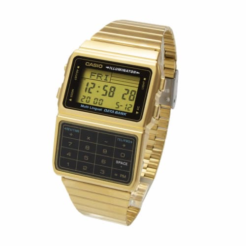 

Доставлено почтой: БАНК ДАННЫХ CASIO DBC-611G-1 (модель DBC-611G-1JF) часы с телефонной книгой и калькулятором, золотистого цвета, с металлическим браслетом и из нержавеющей стали