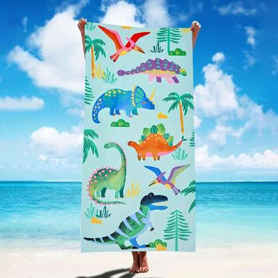 Cartoon Dinosaurier Strandtuch Mikrofaser Badetuch Weich Saugfähig Schnelltrocknend Stranddecke Schwimmzubehör