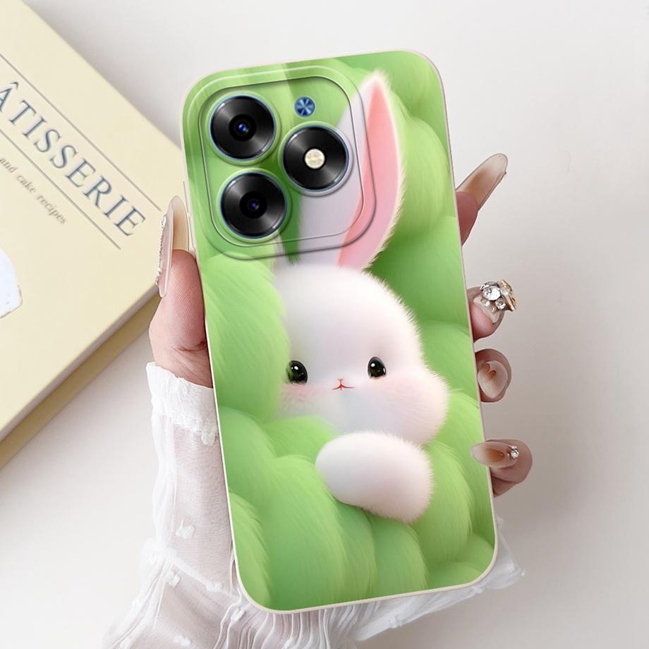 For Tecno Spark Go 2024 Case Tecno Spark 20c 20 Pop 8 Funda Aesthetic Cartoon Panda Rabbit Camera Protection Matte Soft Cover