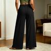 Women's Casual Retro Wide Leg Pants with Pockets for Everyday Wear