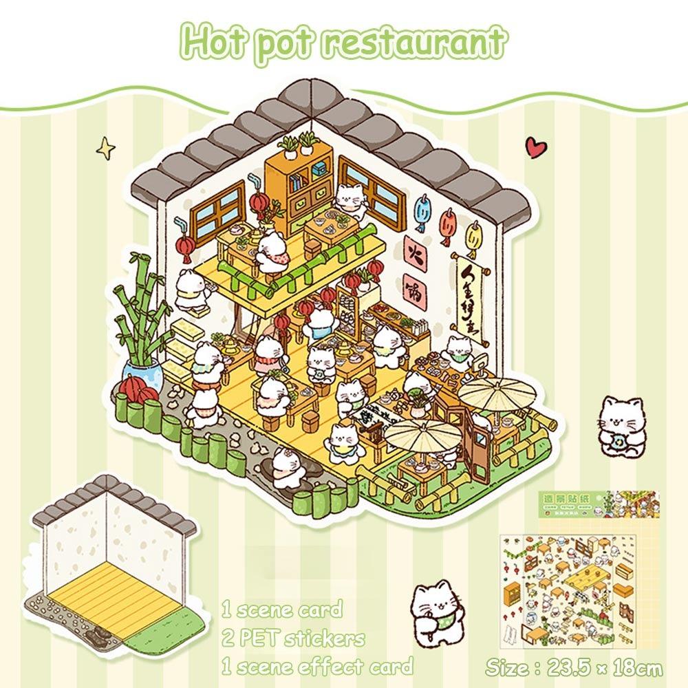 3D Miniature Scene 3D Stickers DIY Visual Stacking Sticker Gifts Hand Account Stickers