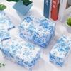 1 Set/ 20 Stück Großformatiges Blaues Floral Seidenpapier, Geschenkpapier, Vintage Blaues Und Weißes Blumen-Kunstdruckpapier Für DIY-Bastelarbeiten