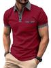 Men's Summer Fashion Loose Polo Shirts Short Sleeve Plaid Turn-down Collar T-shirt Top