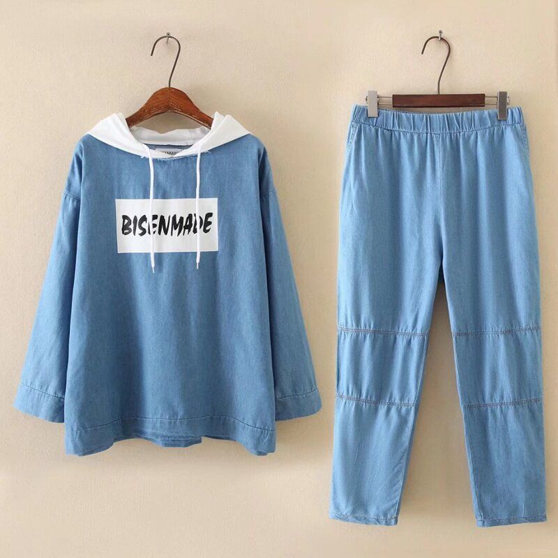 

Женский костюм на осень и зиму, модный классический теплый полосатый костюм большого размера, короткая куртка, широкие брюки, женский комплект из двух предметов XL синий