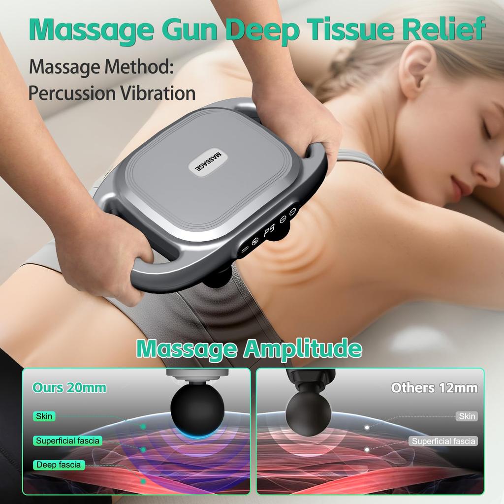 Durable And Safe Fascia Gun Massager Six-Head Fascia Gun Massager For Back Waist Legs Body Shoulder High Frequency Professional Muscle Relaxation