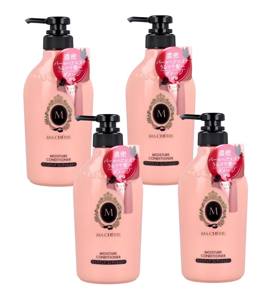 Macherie Moisture Conditioner Pump and 450ml X 4 [Bulk Purchase] (Moisturizing Smoothing)