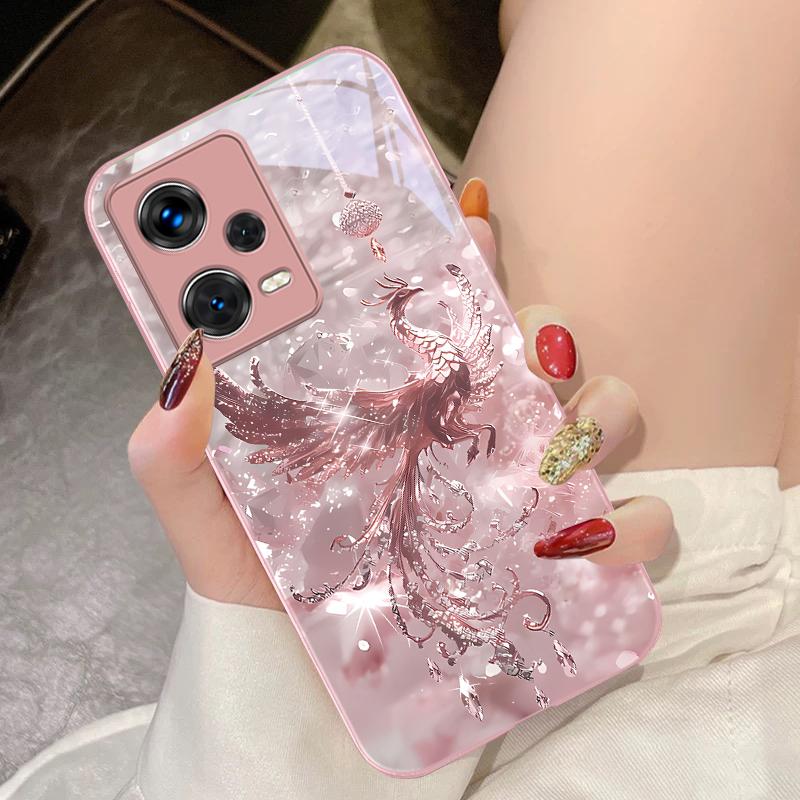 Broken Diamond Phoenix Für Xiaomi 14 Ultra 13 Lite Redmi Note 13 11 Pro 12 Plus Poco X6 3 Pro F4 6 GT Gehärtete Handyhülle