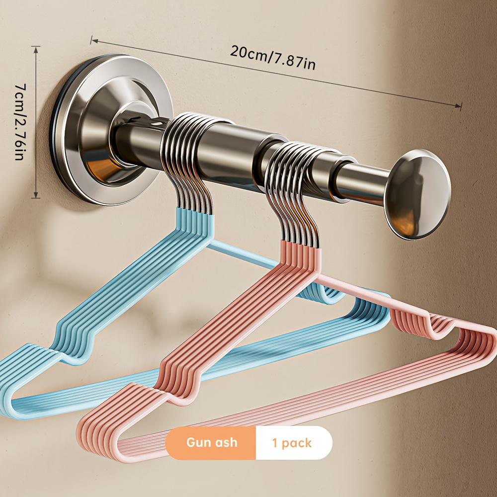 

Пластиковая вешалка-органайзер для экономии места, выдвижная вешалка для одежды с присосками для эффективного хранения вещей в доме и организации гардероба 1pcs серый