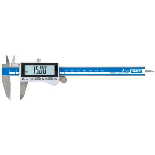 Shinwa Sokutei Digital Caliper, Large Character 2, 150mm, Dustproof and Waterproof, 19937