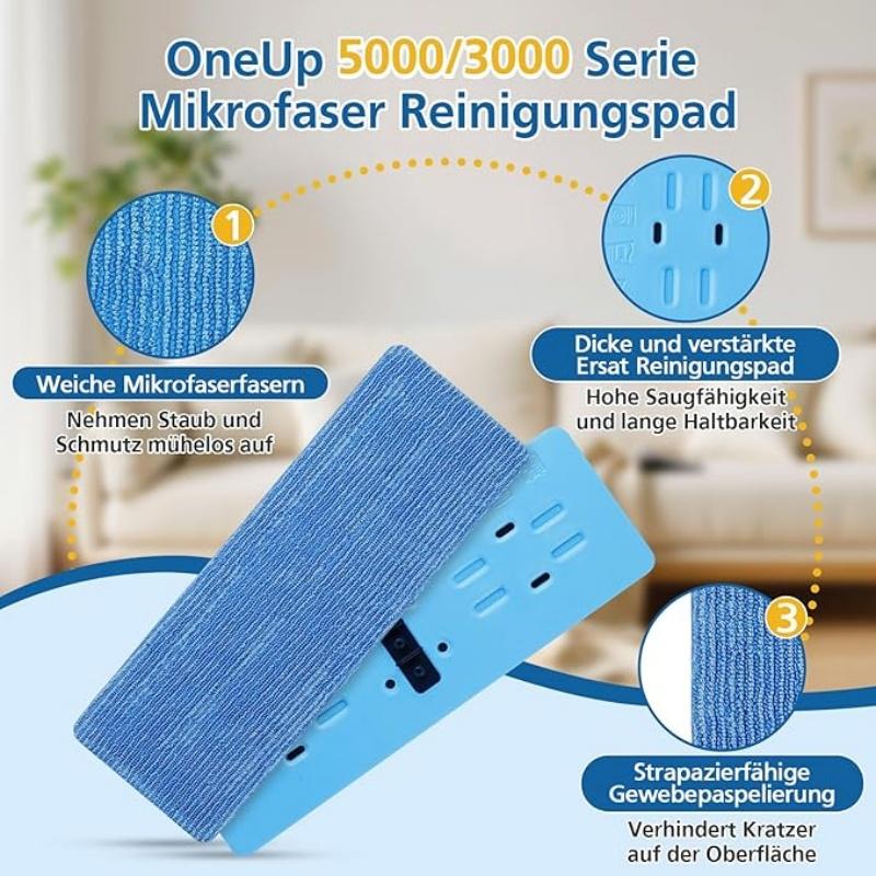 For Philips OneUp 5000/3000 Series Cleaning Pads Set of 2 Replacement Microfibre Cloth Electric Mop Replacement Cleaning Cloth