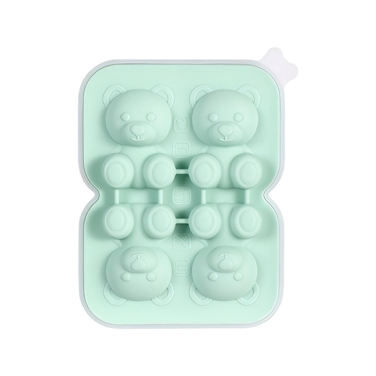 

3D Little Bear Shape Ice Cube Tray Silicone Mold Silian Little Bear Block Mold Household Ice Cream Box DIY Coffee Milk Juice
