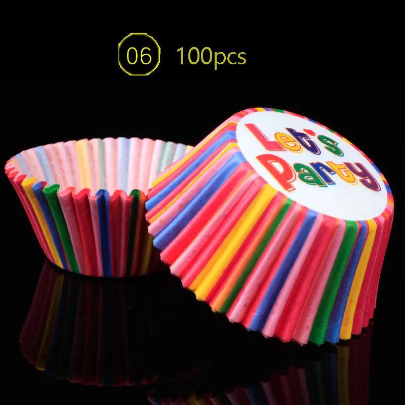 100Pcs Cake Muffin Cupcake Paper Cups Cake Box Cupcakes Liner Mold Kitchen Baking Accessories Cake Mold Cooking Tools