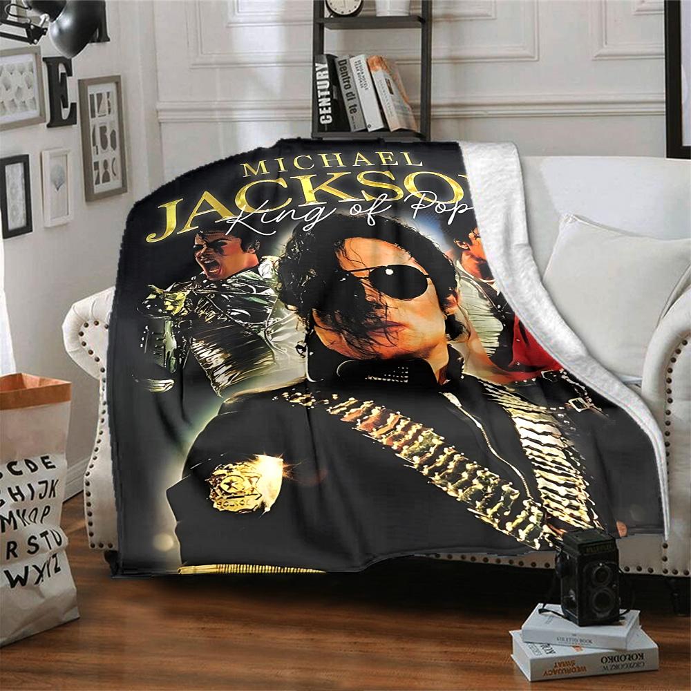 Michael Jackson Pop Flannel Blanket Super Soft Warm Cozy Blanket For Sofa Bed Office Travel Allseason Home Decor Gift