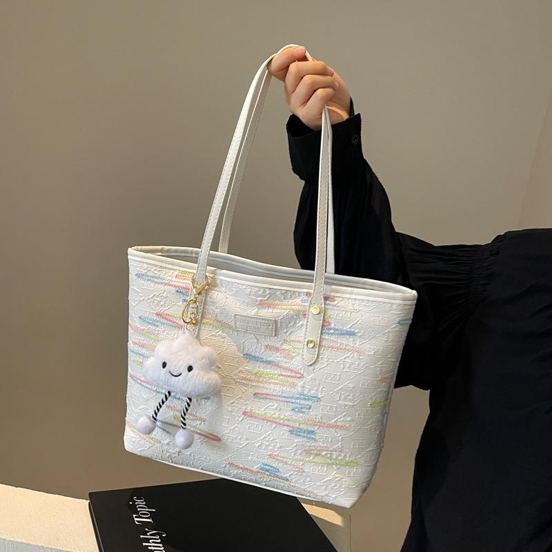 Canvas bag women's new popular large-capacity tote bag autumn and winter versatile cloth bag shoulder commuter bag