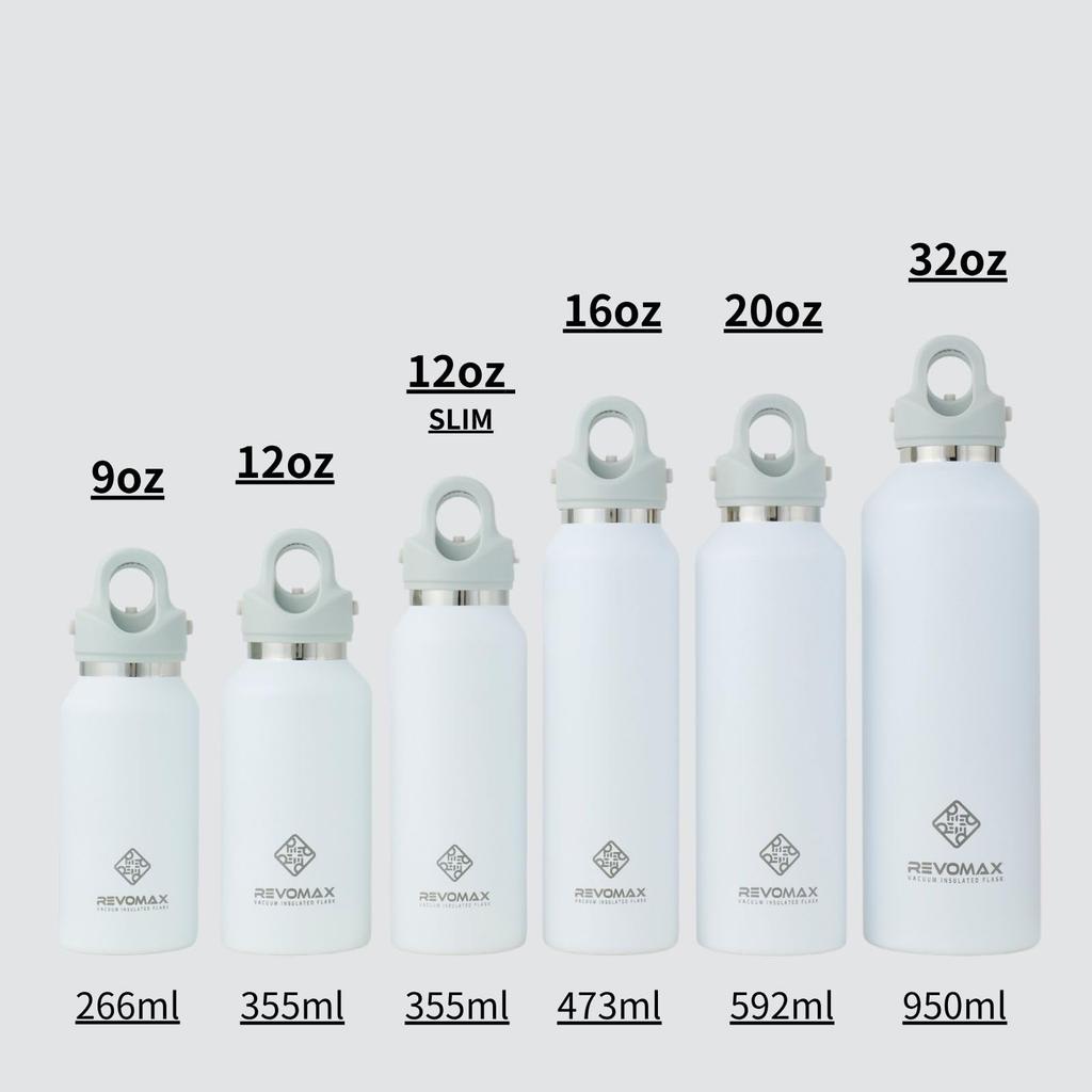 [REVOMAX Official] 20oz 592ml Carbonated Stainless Steel Bottle, Keeps Drinks Hot for 18 Hours, Cold for 36 Hours, Vacuum Insulated, Gift Idea,