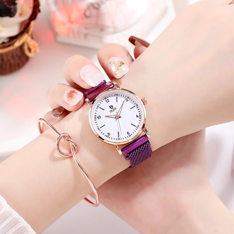 Simple Light Luxury Quartz Series Niche White Fashion Women'S Magnet Trend Girlfriend Gift Mori Series Wrist Watch