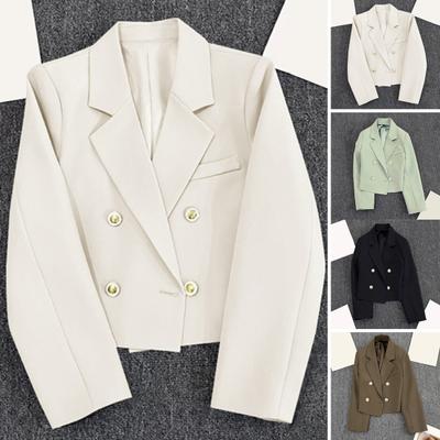 Women's Fall Solid Color Short Blazer Temperament Casual Suit