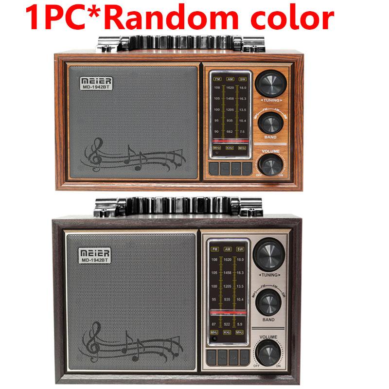 Portable Retro Nostalgic Radio Rechargeable Vintage FM AM SW Radios Powerful Bluetooth Speaker Support TF USB AUX AC/DC Power