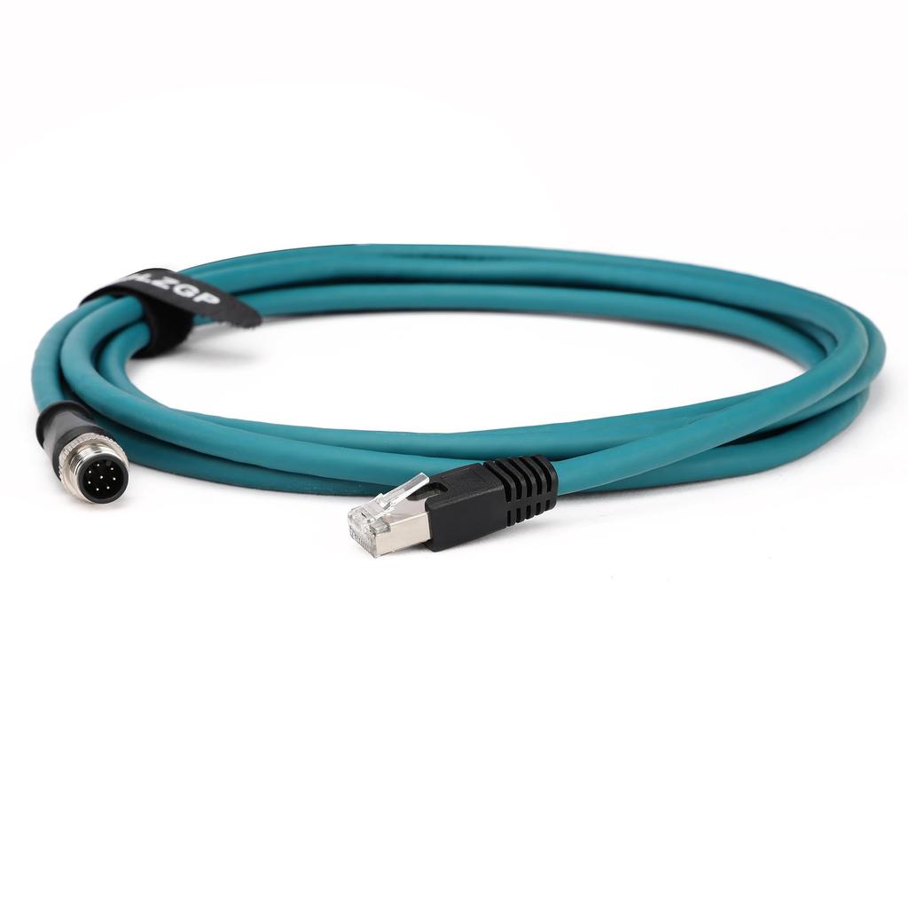 ZBLZGP M12 8-Pin A-Code RJ45 Ethernet Cable for Cognex Vision Camera Barcode Reader, CAT6 Network Cable, 5M