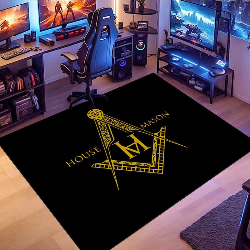 Freemason symbol rug, bedroom, game room, computer room and home décor.