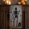 Gotische Halloween Tischdecken Türvorhang, Spitze Spinnennetz Kaminabdeckung, Gruseliges Skelett Hexe Komplette Dekoration Fledermausdruck Fenster Vorhänge für Zuhause
