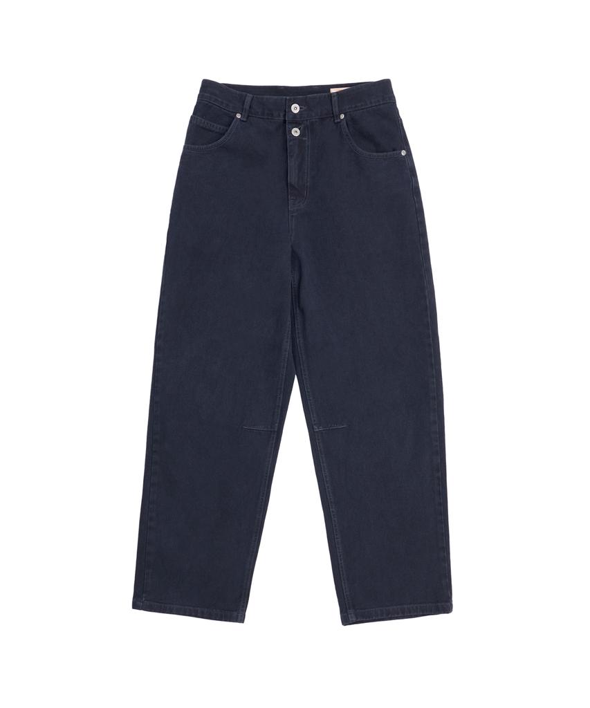 HELLO SUNRISE Washed Two Button Denim Pants_Navy