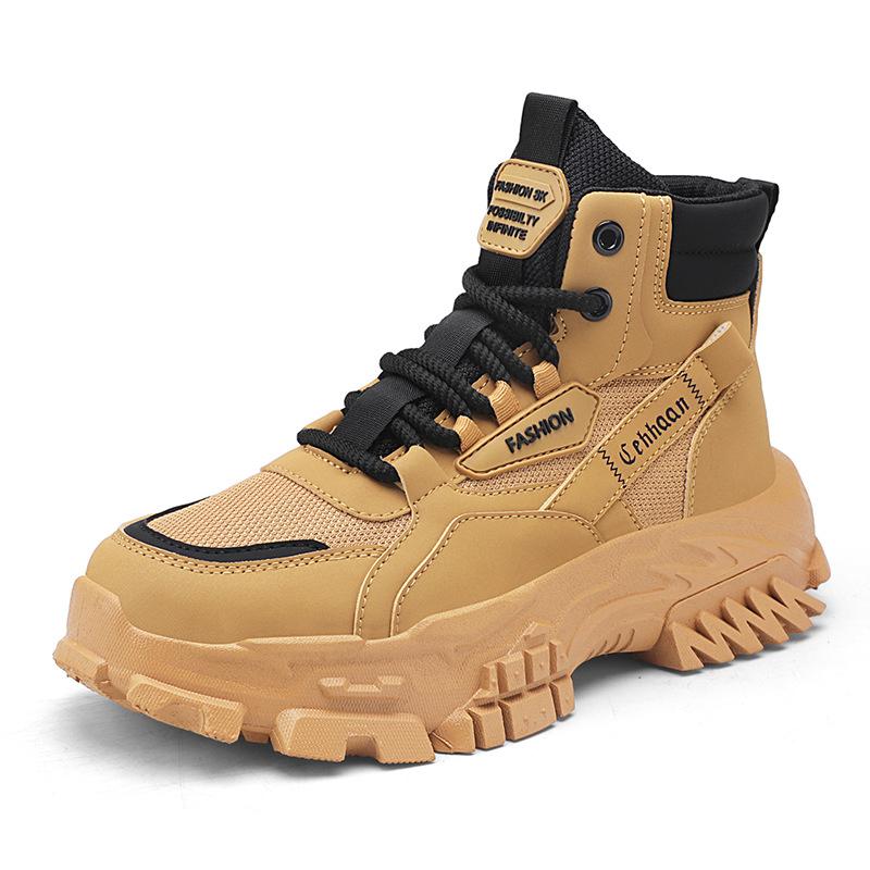 Men's shoes outdoor autumn and winter new thick-soled wear-resistant sports tooling shoes fashion casual Martin boots trend hiking shoes men