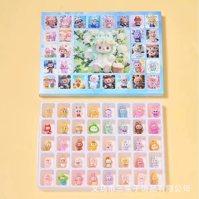 40Pcs Labubu Coin Purses & Key Chains / Key Chains Flocked Labubu Mini Keychain & Car Pendant Car Accessories Gifts