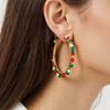 Festive Multicolor Beaded Earrings Alloy Lightweight Design Perfect For Christmas Celebrations