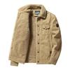 Men's 2023 Autumn/Winter Fleece-Lined Turn-Down Collar Cotton Jacket