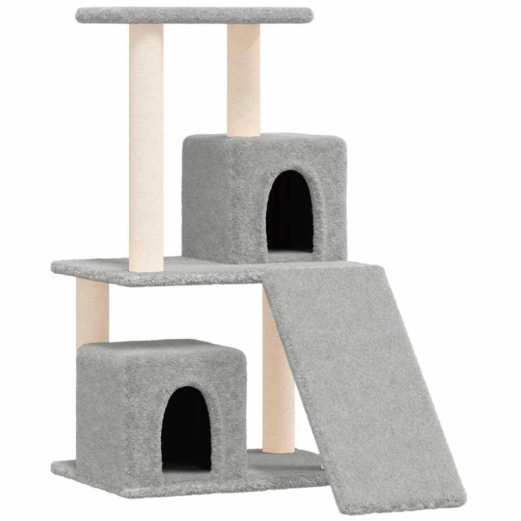 Cat Tree with Sisal Scratching Posts Light Gray 82 Cm