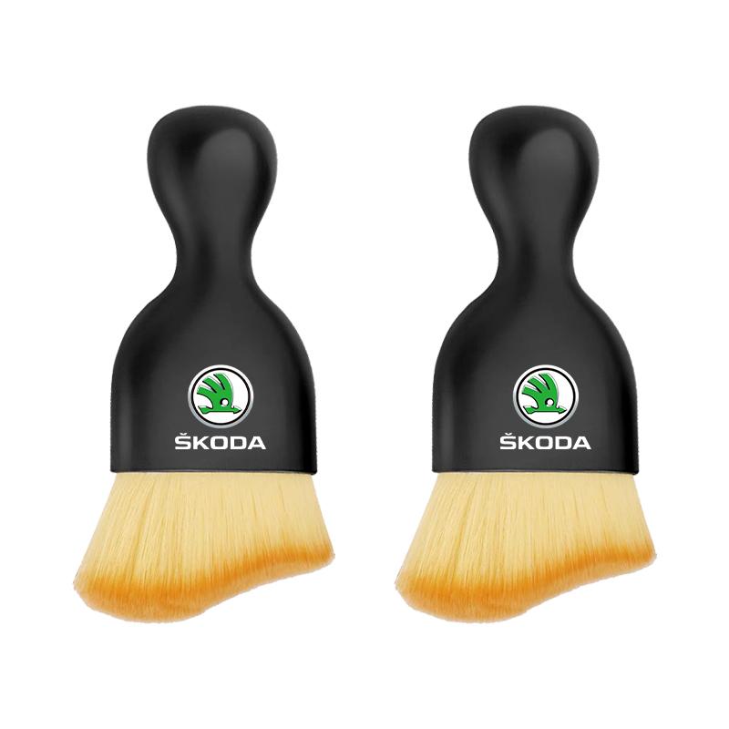 1/2pcs Car Crevice Dust Removal Artifact Brush Cleaning Brush Too For Skoda Octavia Superb Rapid Kodiaq Karoq Fabia Kamiq Roomster Citigo