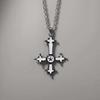 Gothic Cross Pendant Necklace For Women With Alloy Chain And Electroplated Finish