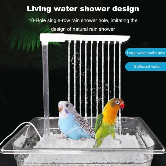 

Ванна для попугаев Budgie Автоматический поливочный фонтан для птиц с питанием от USB 10 розеток Купальня для птиц с циркуляцией воды Маленький фильтр для птиц Фонтан-клетка